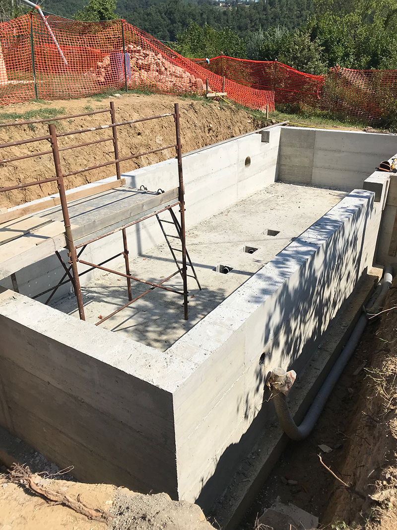 struttura cemento armato per piscina